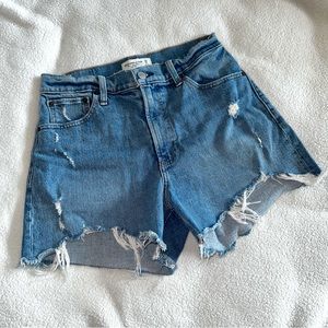 Abercrombie High Rise 4” Mom Denim Shorts